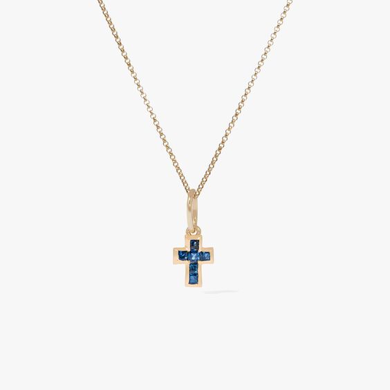 Tokens 14ct Gold Sapphire Cross Pendant | Annoushka jewelley